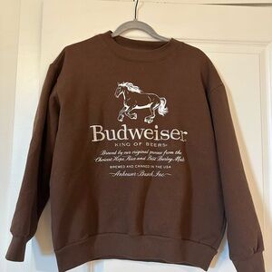 Pacsun Budweiser King of Beers Brown Unisex Sweatshirt Size Small